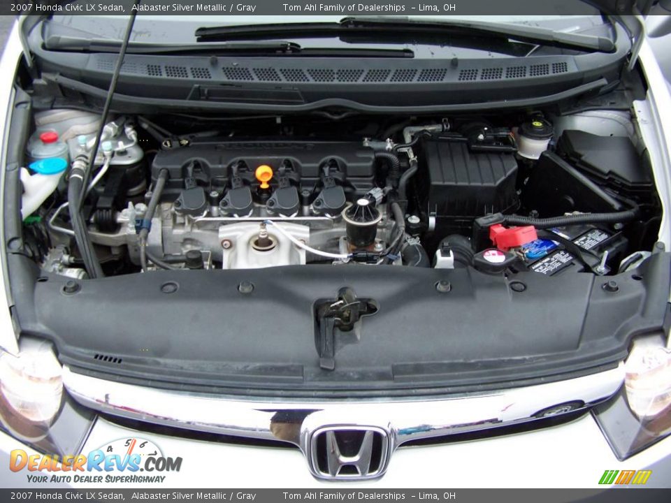 2007 Honda Civic LX Sedan Alabaster Silver Metallic / Gray Photo #14