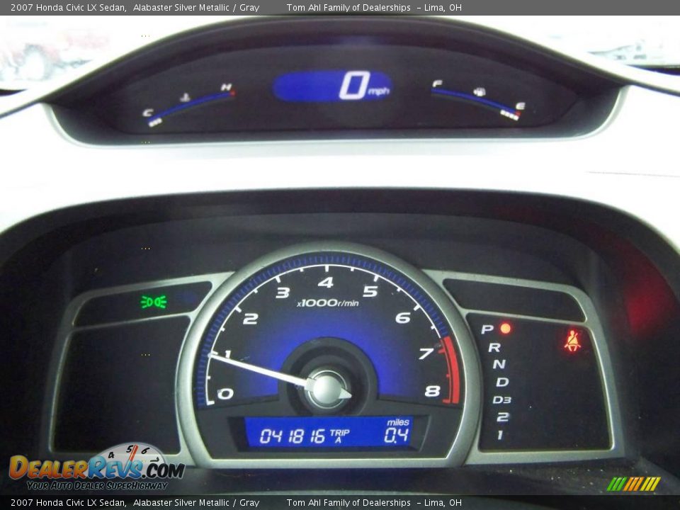 2007 Honda Civic LX Sedan Alabaster Silver Metallic / Gray Photo #15