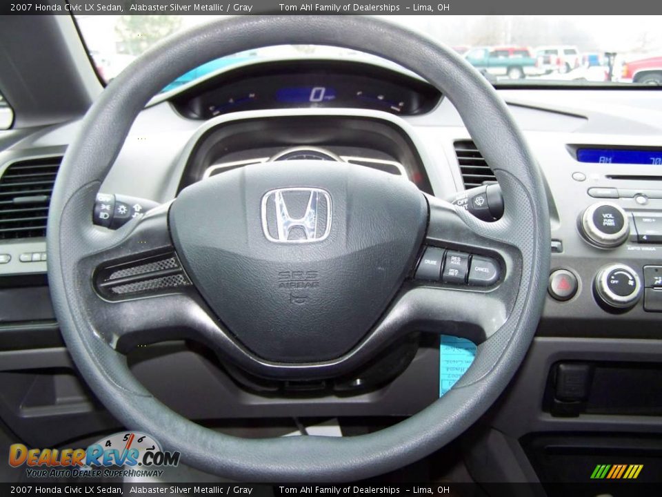 2007 Honda Civic LX Sedan Alabaster Silver Metallic / Gray Photo #16
