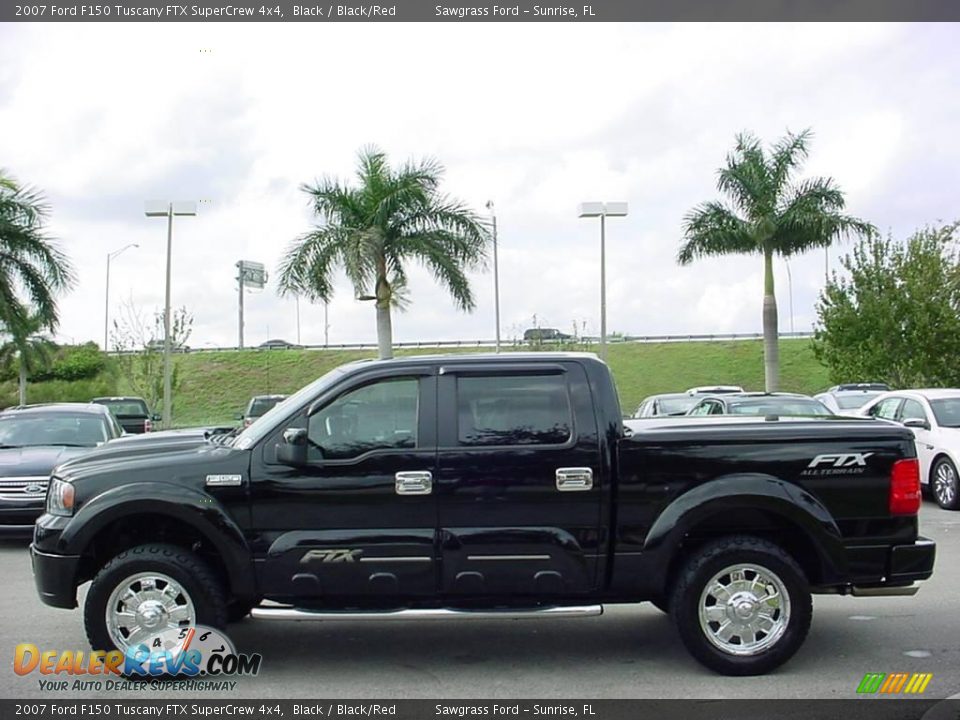 2007 Ford F150 Tuscany FTX SuperCrew 4x4 Black / Black/Red Photo #7