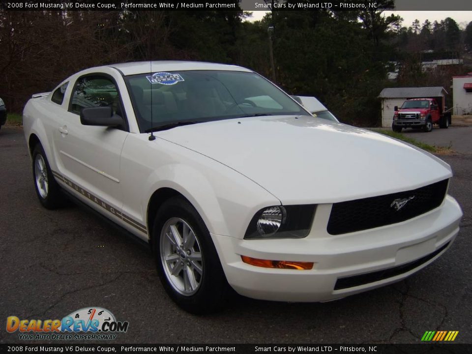 2008 Ford Mustang V6 Deluxe Coupe Performance White / Medium Parchment Photo #3