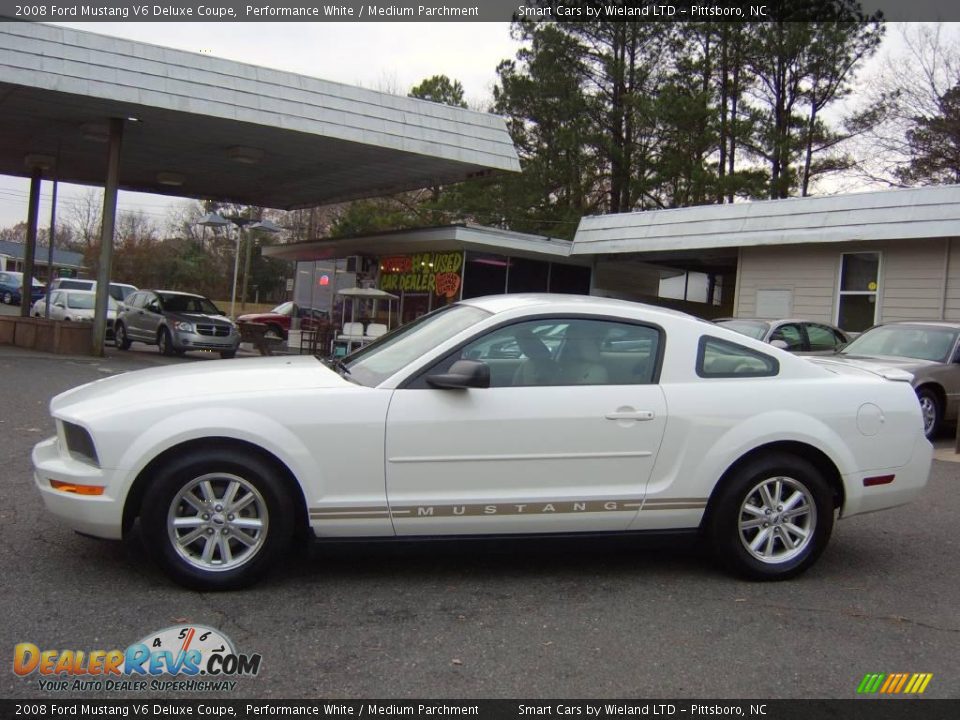 2008 Ford Mustang V6 Deluxe Coupe Performance White / Medium Parchment Photo #8