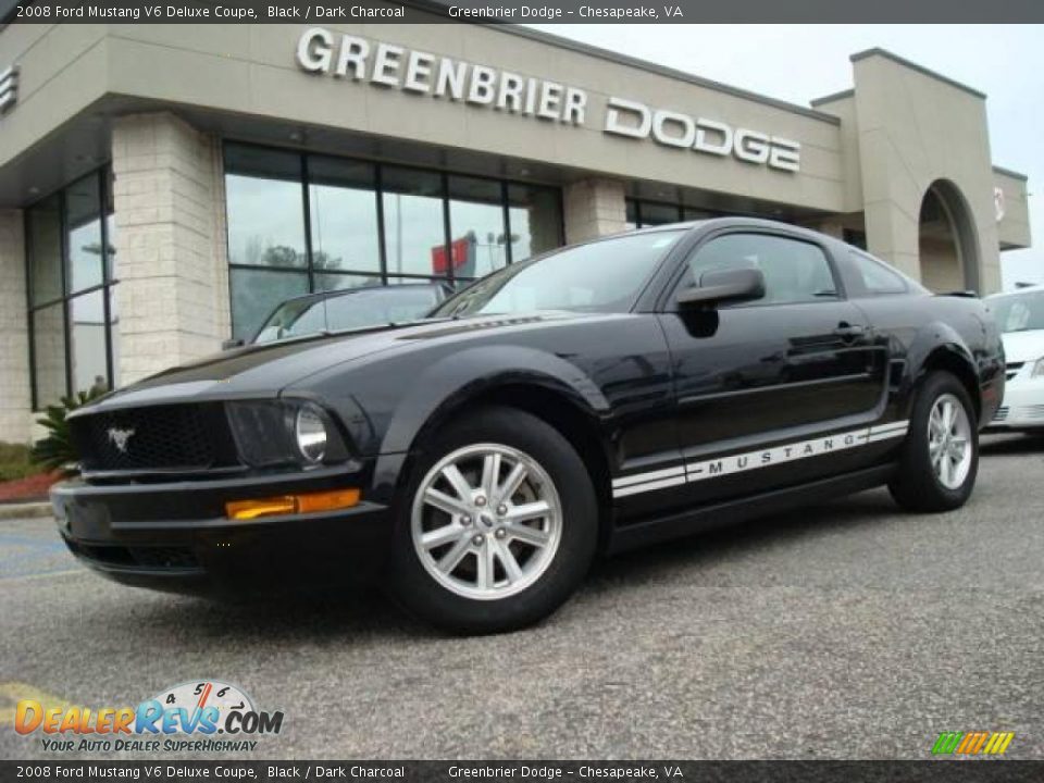 2008 Ford Mustang V6 Deluxe Coupe Black / Dark Charcoal Photo #2
