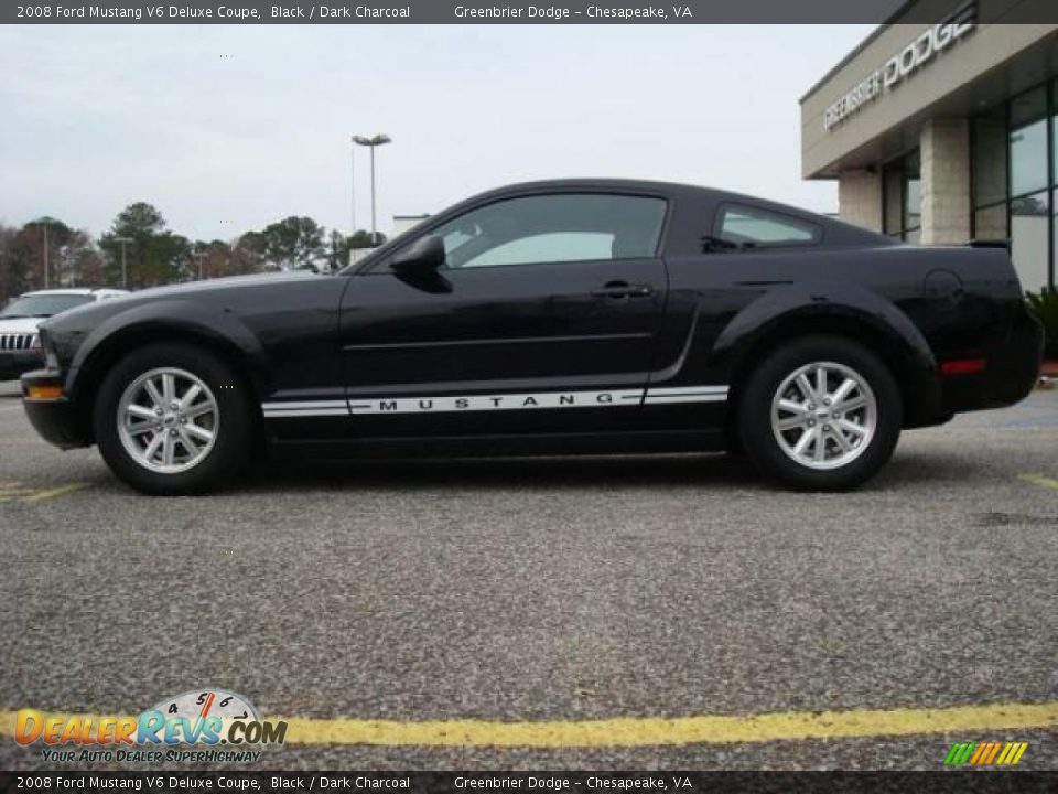 2008 Ford Mustang V6 Deluxe Coupe Black / Dark Charcoal Photo #3