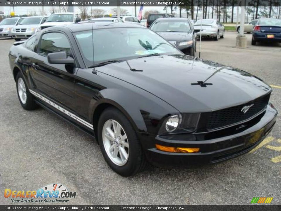 2008 Ford Mustang V6 Deluxe Coupe Black / Dark Charcoal Photo #7