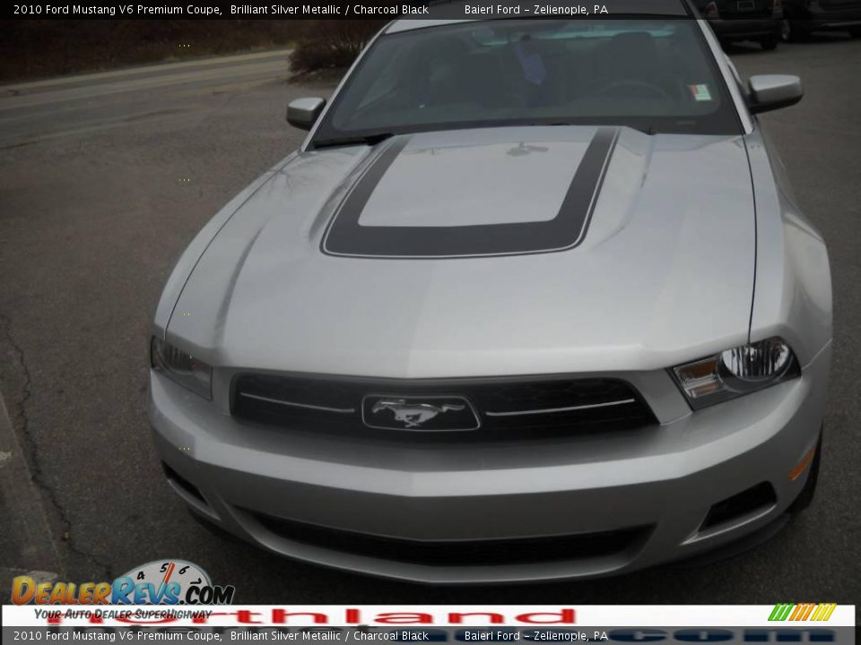 2010 Ford Mustang V6 Premium Coupe Brilliant Silver Metallic / Charcoal Black Photo #3