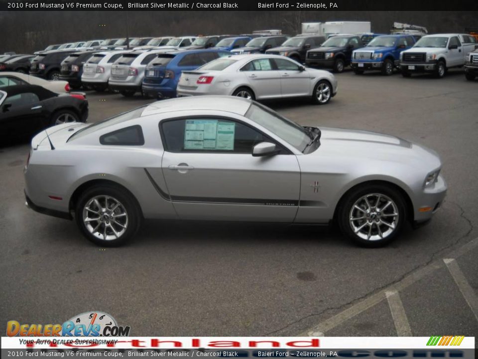 2010 Ford Mustang V6 Premium Coupe Brilliant Silver Metallic / Charcoal Black Photo #5
