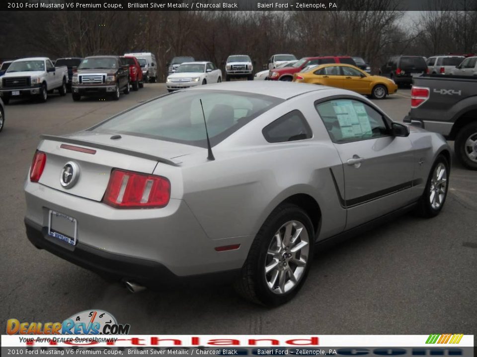 2010 Ford Mustang V6 Premium Coupe Brilliant Silver Metallic / Charcoal Black Photo #6