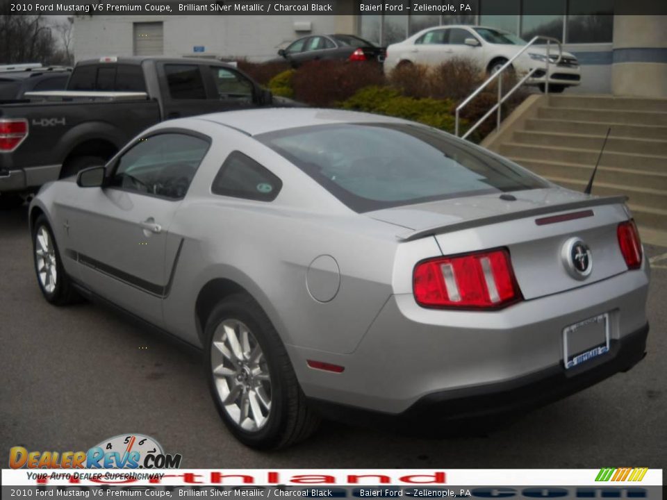 2010 Ford Mustang V6 Premium Coupe Brilliant Silver Metallic / Charcoal Black Photo #8