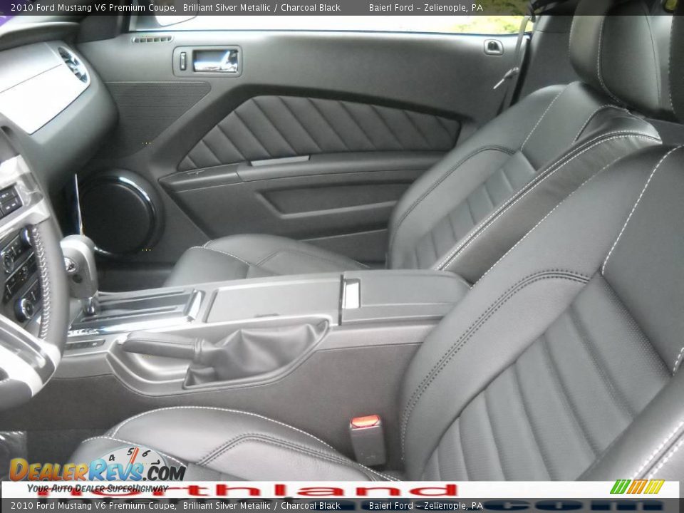2010 Ford Mustang V6 Premium Coupe Brilliant Silver Metallic / Charcoal Black Photo #11