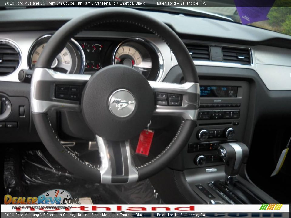 2010 Ford Mustang V6 Premium Coupe Brilliant Silver Metallic / Charcoal Black Photo #13