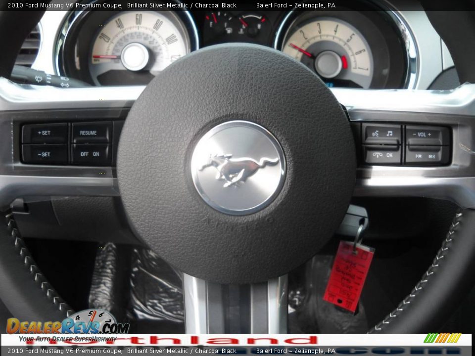 2010 Ford Mustang V6 Premium Coupe Brilliant Silver Metallic / Charcoal Black Photo #19