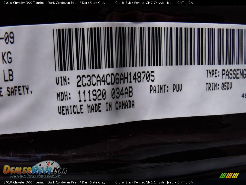 2010 Chrysler 300 Touring Dark Cordovan Pearl / Dark Slate Gray Photo #20