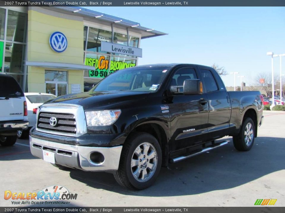 2007 Toyota Tundra Texas Edition Double Cab Black / Beige Photo #1