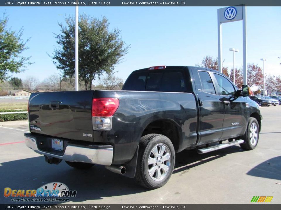 2007 Toyota Tundra Texas Edition Double Cab Black / Beige Photo #5