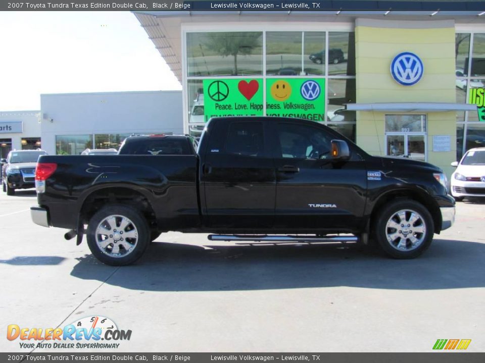 2007 Toyota Tundra Texas Edition Double Cab Black / Beige Photo #6