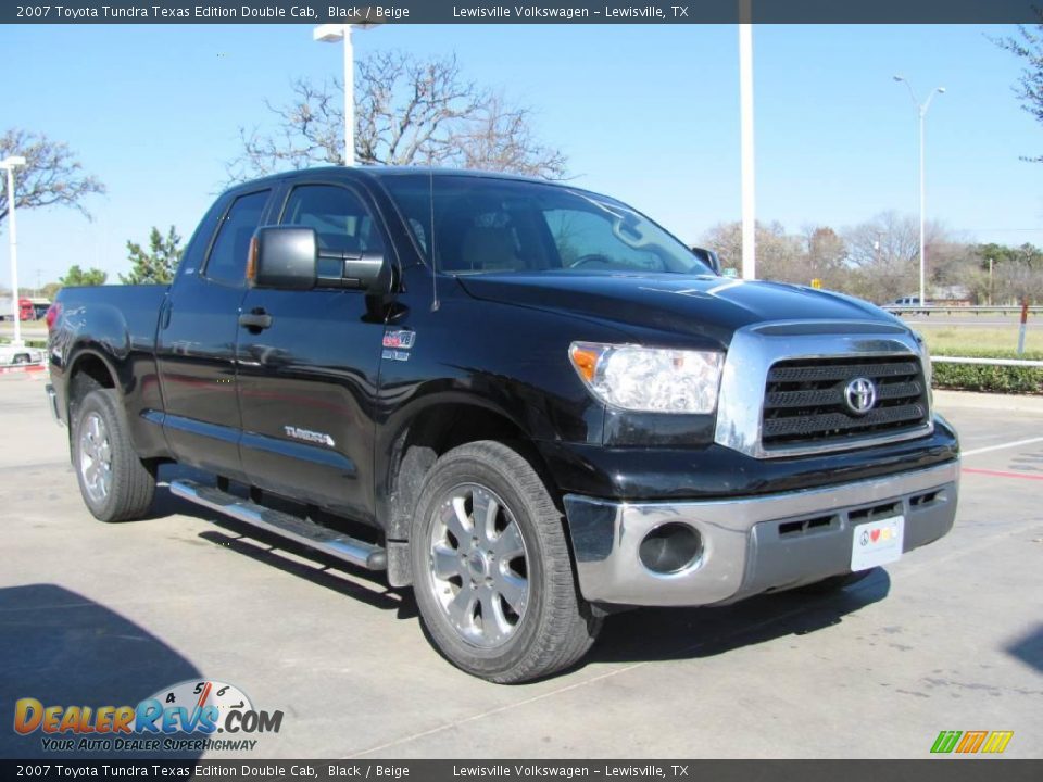 2007 Toyota Tundra Texas Edition Double Cab Black / Beige Photo #7