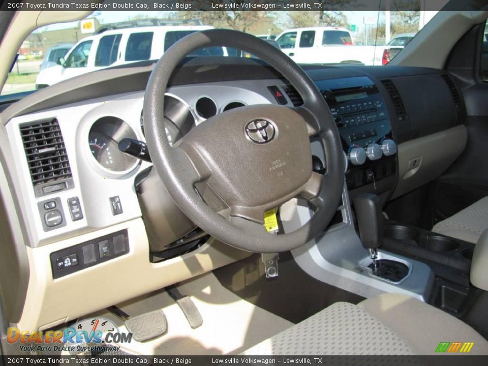 2007 Toyota Tundra Texas Edition Double Cab Black / Beige Photo #14