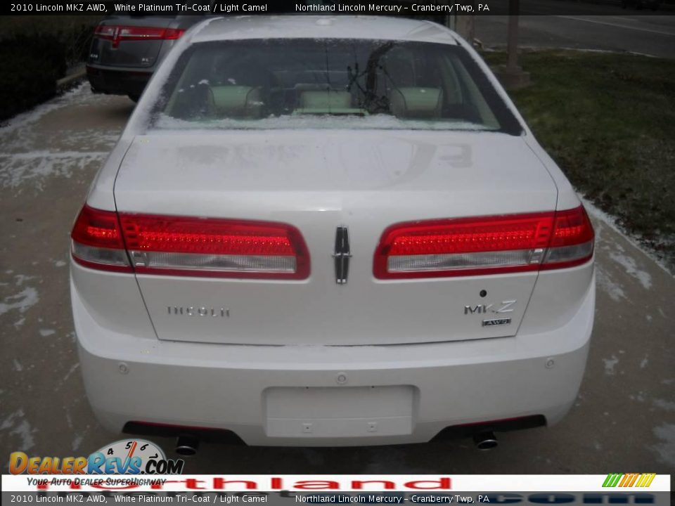 2010 Lincoln MKZ AWD White Platinum Tri-Coat / Light Camel Photo #3