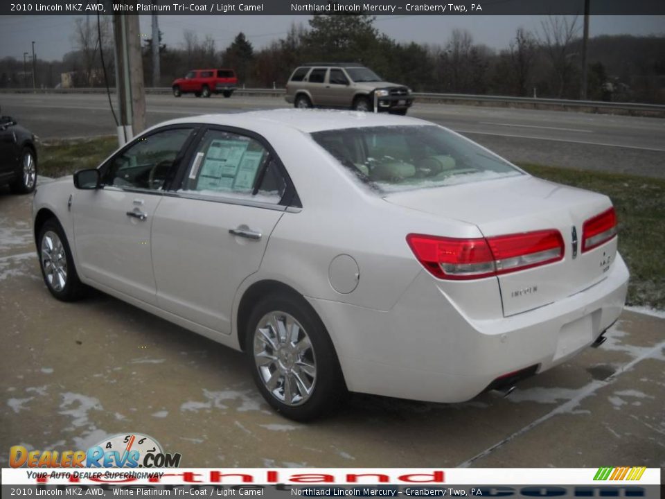 2010 Lincoln MKZ AWD White Platinum Tri-Coat / Light Camel Photo #4