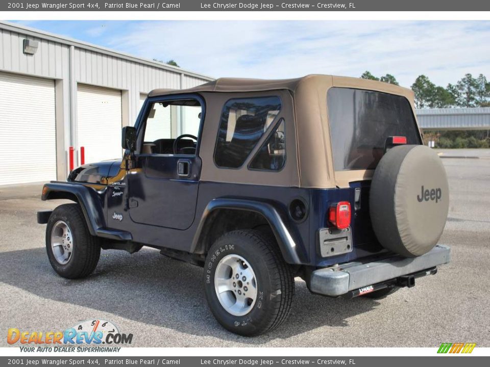 2001 Jeep Wrangler Sport 4x4 Patriot Blue Pearl / Camel Photo #3