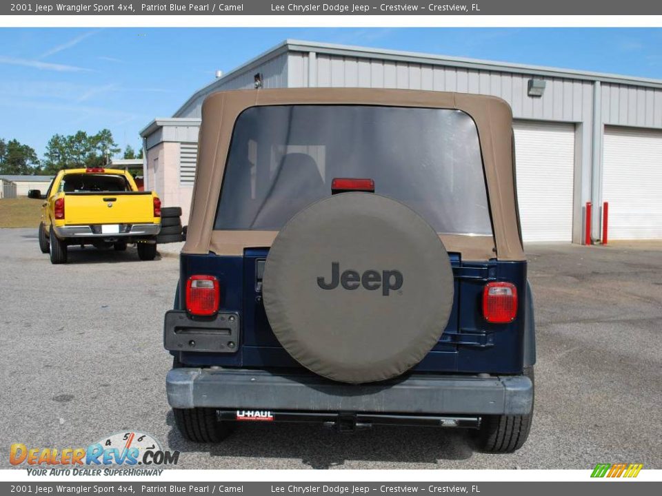 2001 Jeep Wrangler Sport 4x4 Patriot Blue Pearl / Camel Photo #4