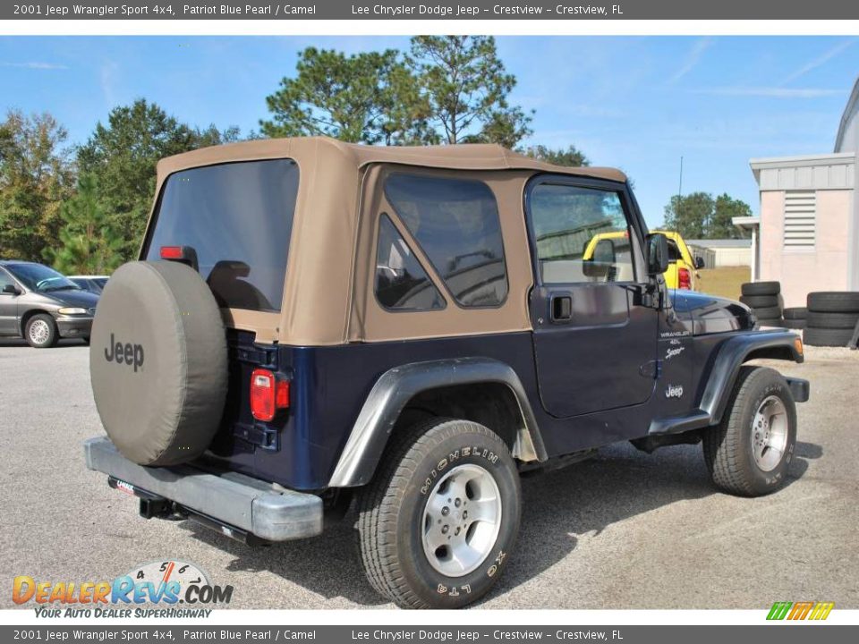 2001 Jeep Wrangler Sport 4x4 Patriot Blue Pearl / Camel Photo #5