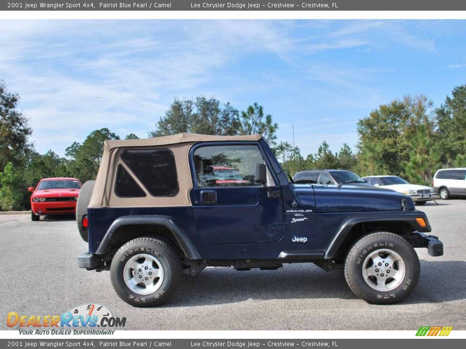 2001 Jeep Wrangler Sport 4x4 Patriot Blue Pearl / Camel Photo #6