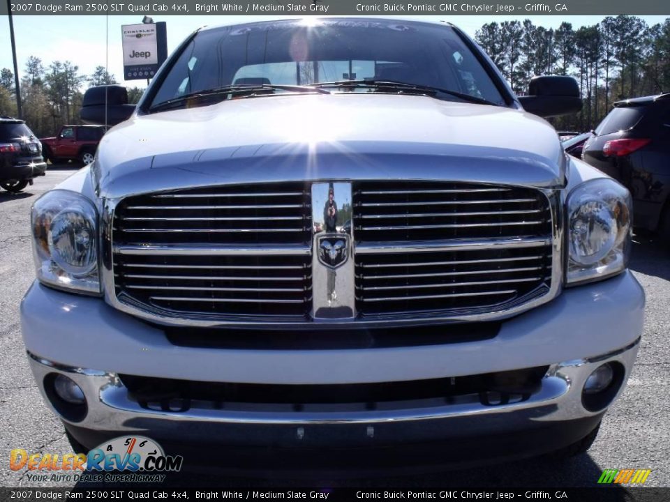 2007 Dodge Ram 2500 SLT Quad Cab 4x4 Bright White / Medium Slate Gray Photo #3