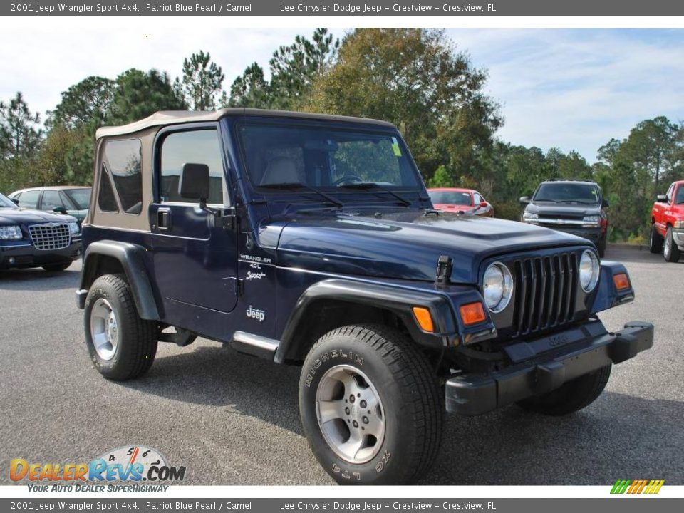 2001 Jeep Wrangler Sport 4x4 Patriot Blue Pearl / Camel Photo #7