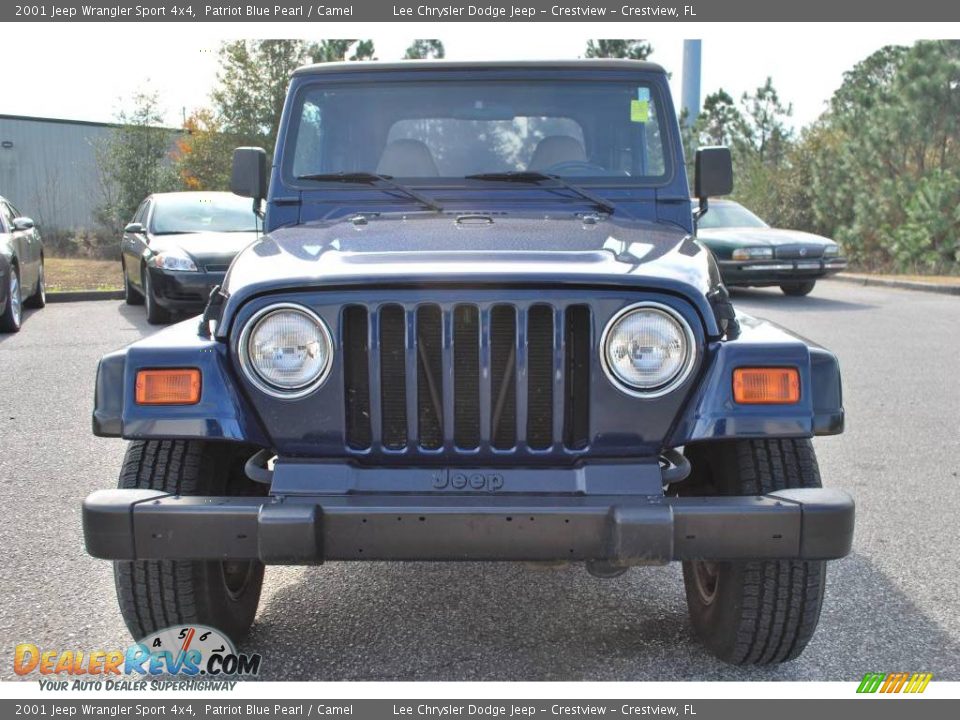 2001 Jeep Wrangler Sport 4x4 Patriot Blue Pearl / Camel Photo #8