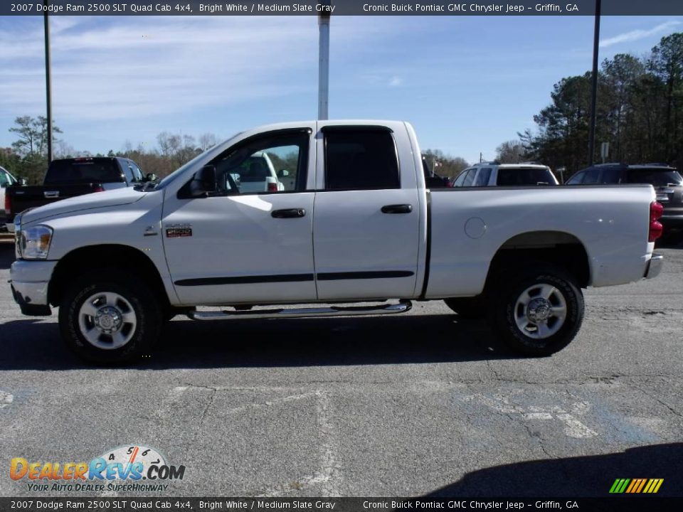 2007 Dodge Ram 2500 SLT Quad Cab 4x4 Bright White / Medium Slate Gray Photo #5