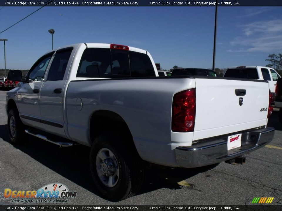 2007 Dodge Ram 2500 SLT Quad Cab 4x4 Bright White / Medium Slate Gray Photo #6