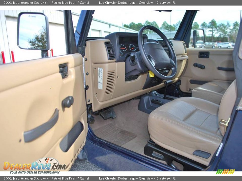 2001 Jeep Wrangler Sport 4x4 Patriot Blue Pearl / Camel Photo #13