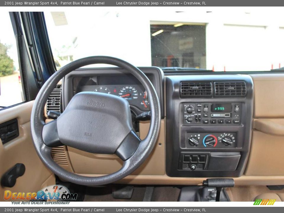 2001 Jeep Wrangler Sport 4x4 Patriot Blue Pearl / Camel Photo #19