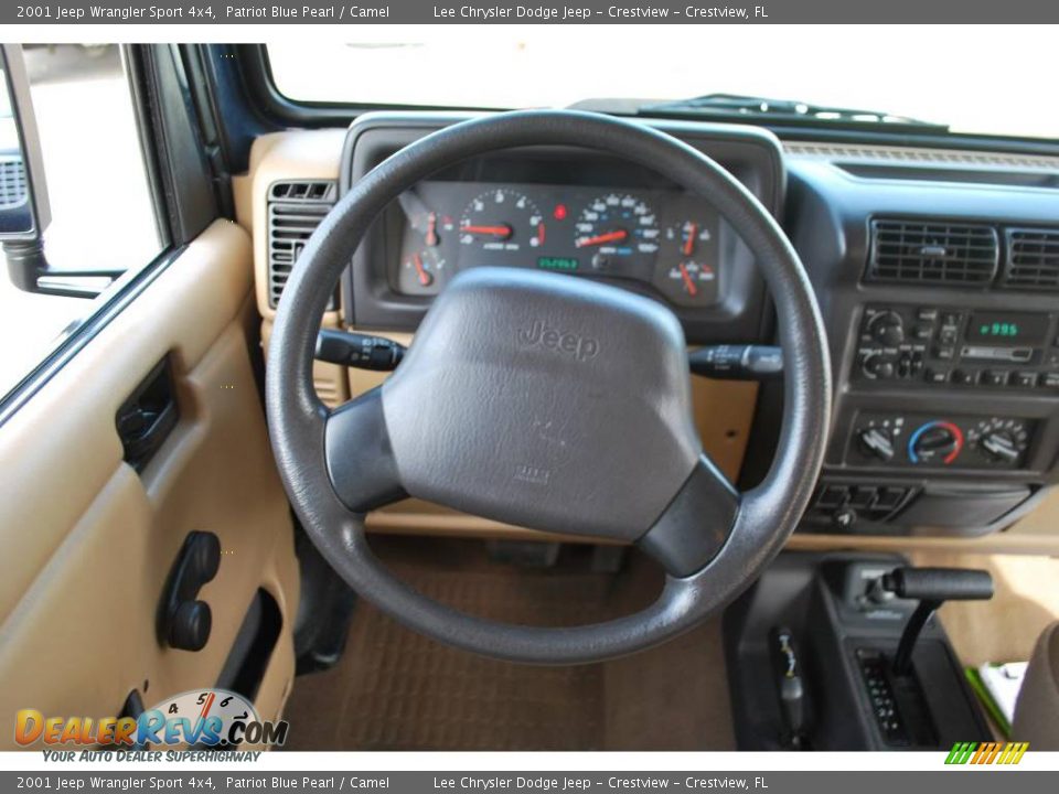 2001 Jeep Wrangler Sport 4x4 Patriot Blue Pearl / Camel Photo #20