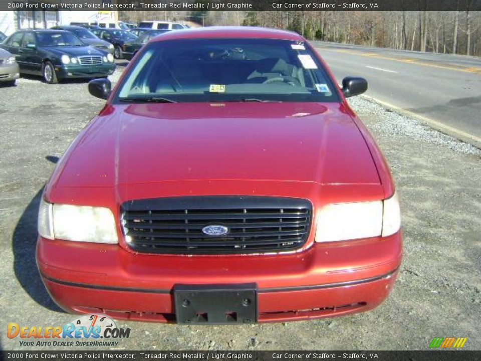 2000 Ford Crown Victoria Police Interceptor Toreador Red Metallic / Light Graphite Photo #1