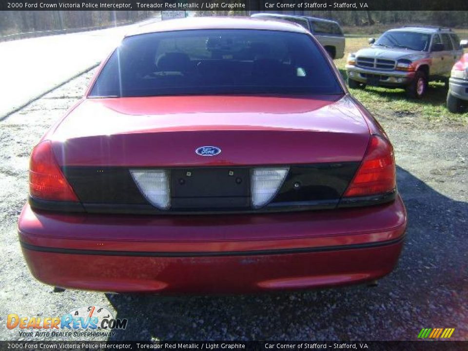 2000 Ford Crown Victoria Police Interceptor Toreador Red Metallic / Light Graphite Photo #3