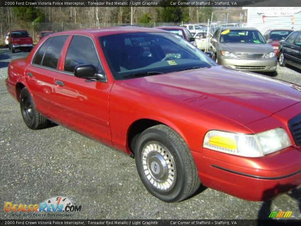 2000 Ford Crown Victoria Police Interceptor Toreador Red Metallic / Light Graphite Photo #7