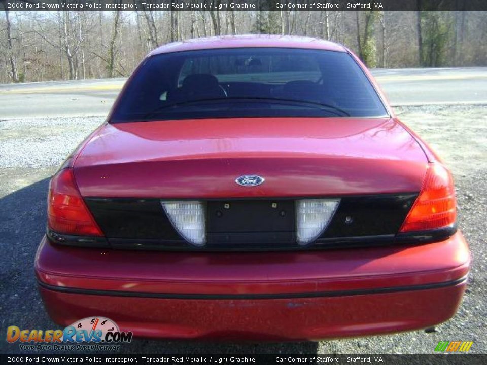 2000 Ford Crown Victoria Police Interceptor Toreador Red Metallic / Light Graphite Photo #8