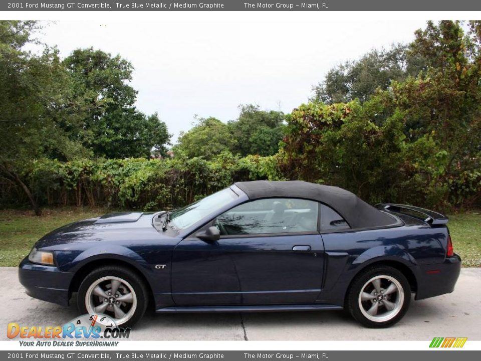 2001 Ford Mustang GT Convertible True Blue Metallic / Medium Graphite Photo #4