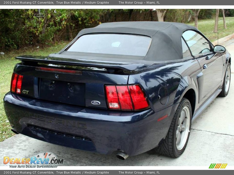 2001 Ford Mustang GT Convertible True Blue Metallic / Medium Graphite Photo #9