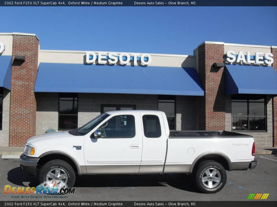 2002 Ford F150 XLT SuperCab 4x4 Oxford White / Medium Graphite Photo #1