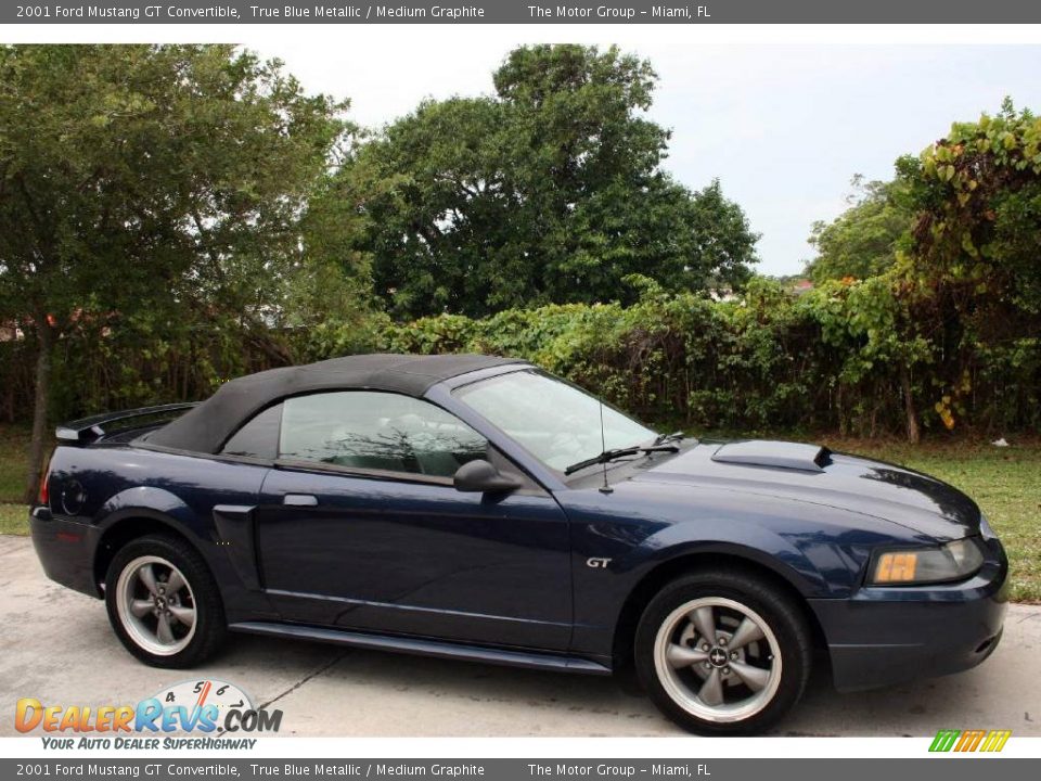 2001 Ford Mustang GT Convertible True Blue Metallic / Medium Graphite Photo #12
