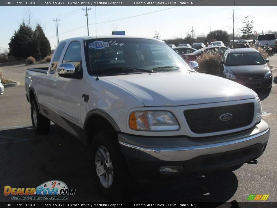 2002 Ford F150 XLT SuperCab 4x4 Oxford White / Medium Graphite Photo #4