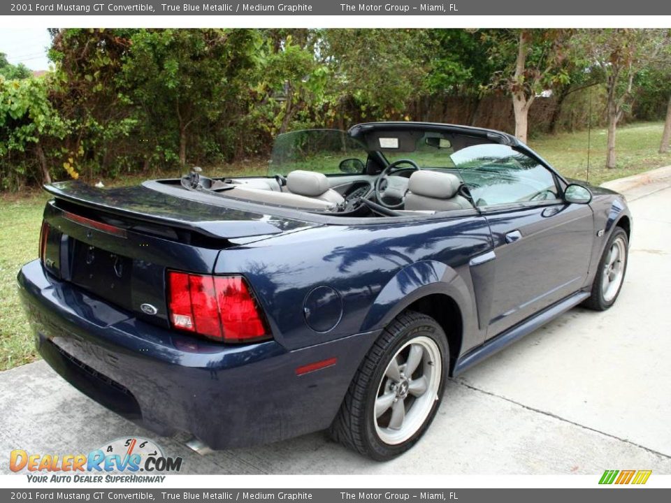 2001 Ford Mustang GT Convertible True Blue Metallic / Medium Graphite Photo #16