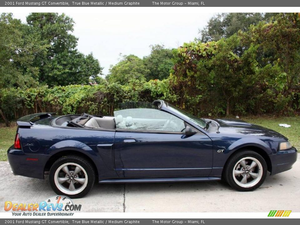 2001 Ford Mustang GT Convertible True Blue Metallic / Medium Graphite Photo #17