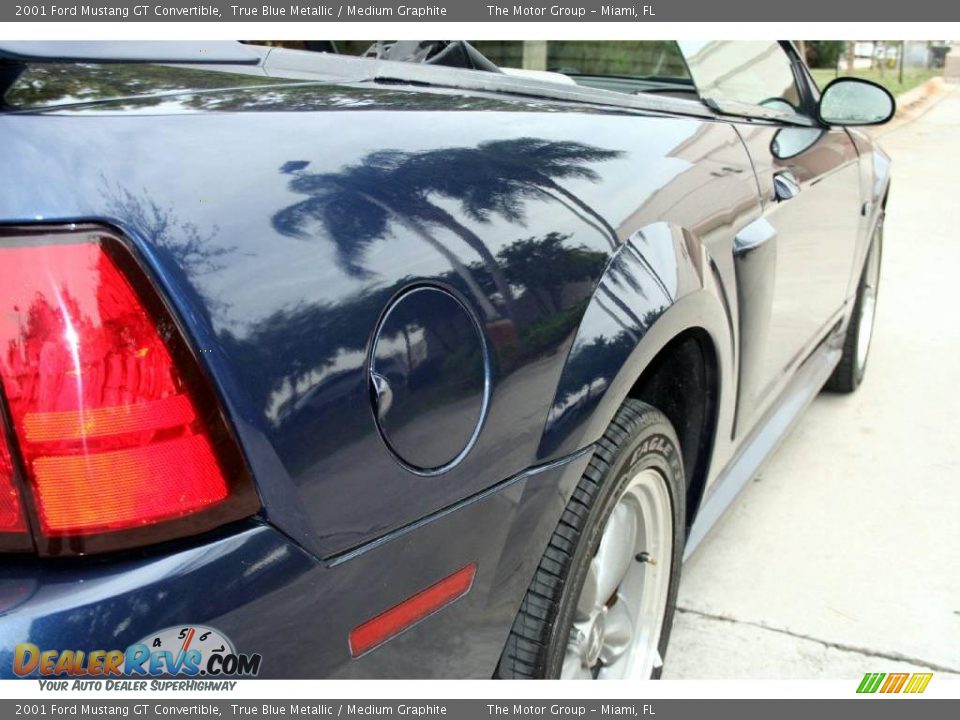 2001 Ford Mustang GT Convertible True Blue Metallic / Medium Graphite Photo #29