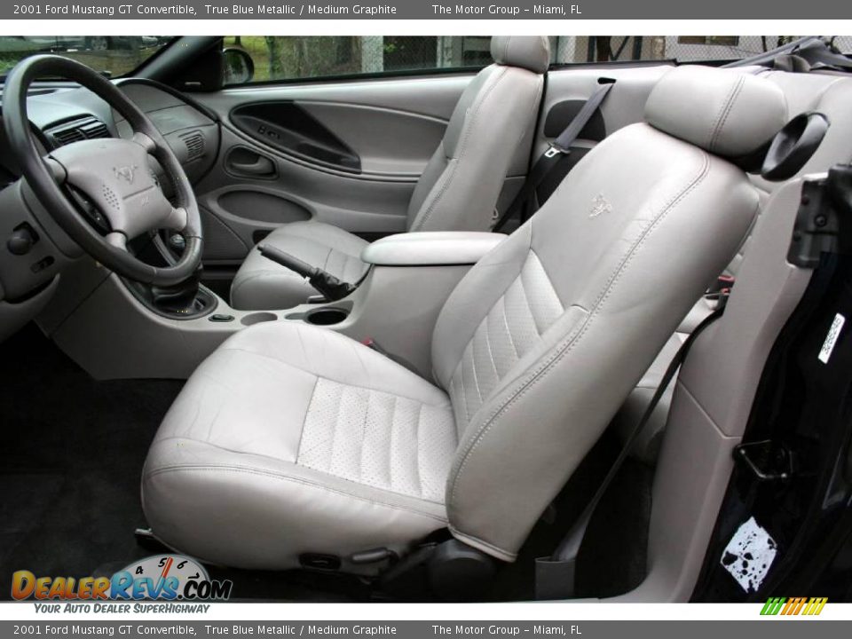 2001 Ford Mustang GT Convertible True Blue Metallic / Medium Graphite Photo #35