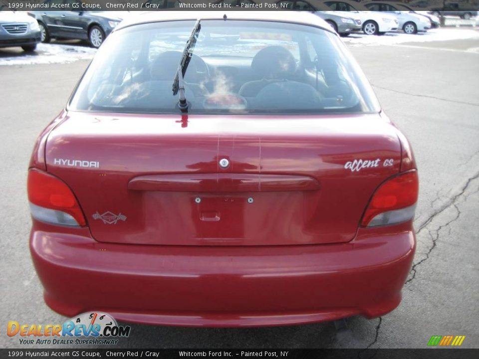 1999 Hyundai Accent GS Coupe Cherry Red / Gray Photo #8